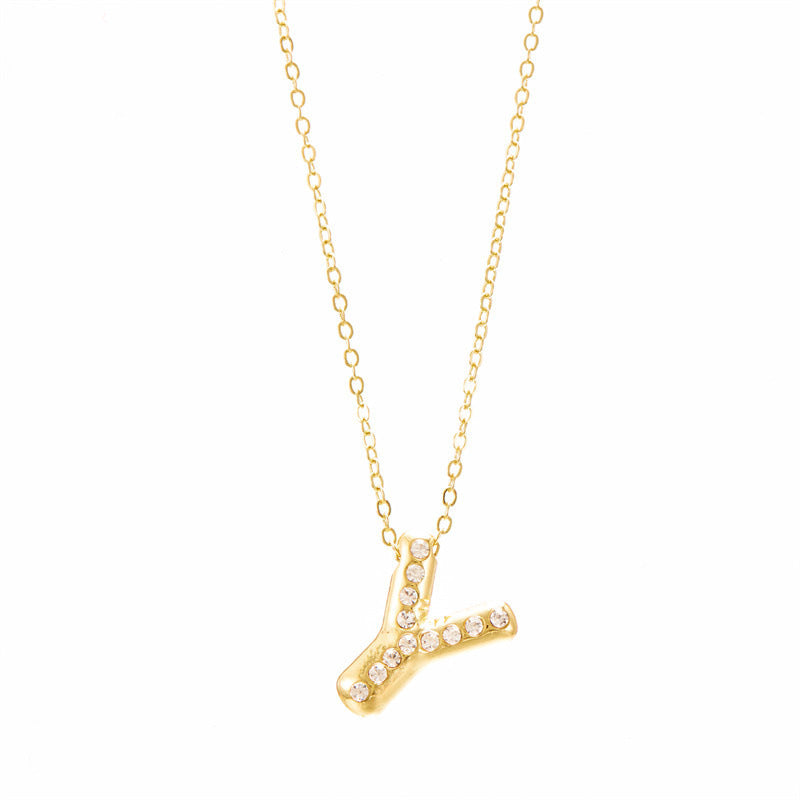 Chubby Letter Clavicle Chain Simplicity Birthday Necklaces