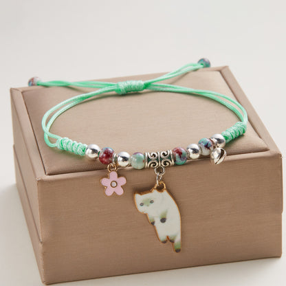 Niche Design Simple Graceful Lazy Cat Woven Bracelets