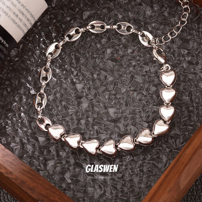 Simple Personality Chain Heart Female Temperament Wild High Bracelets
