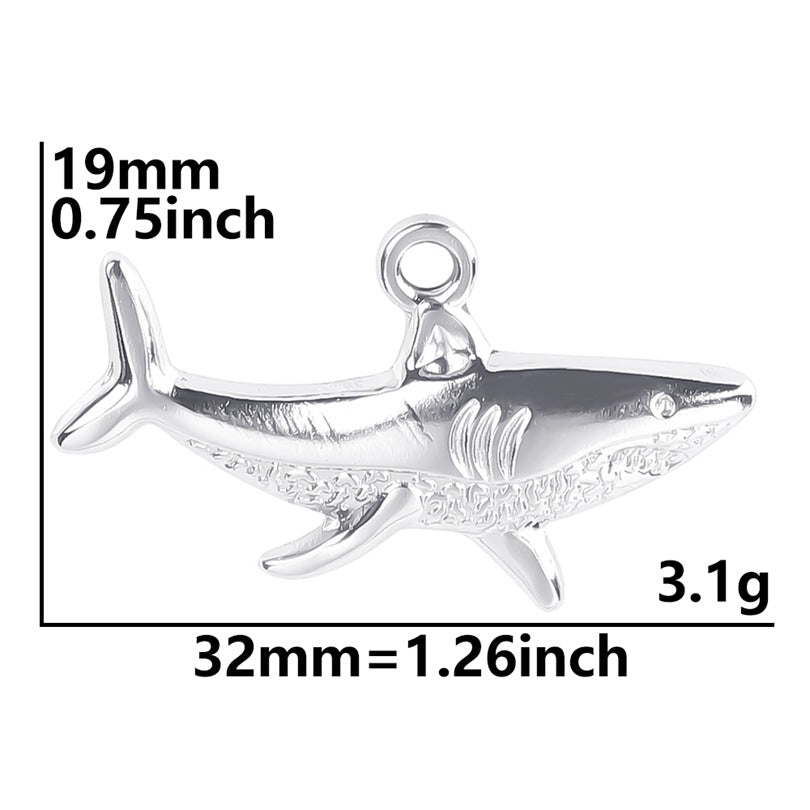 Steel Colorful Shark Ornament Stainless Accessories Pendants