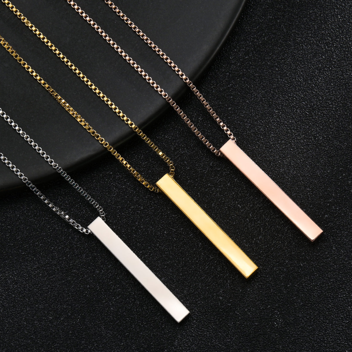 Women's & Men's Fashion Titanium Steel Rectangular Niche Hip Hop Pendants