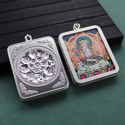 Gold Vajra Hand Painted Golden Outline Eight Patron Saints Pendants