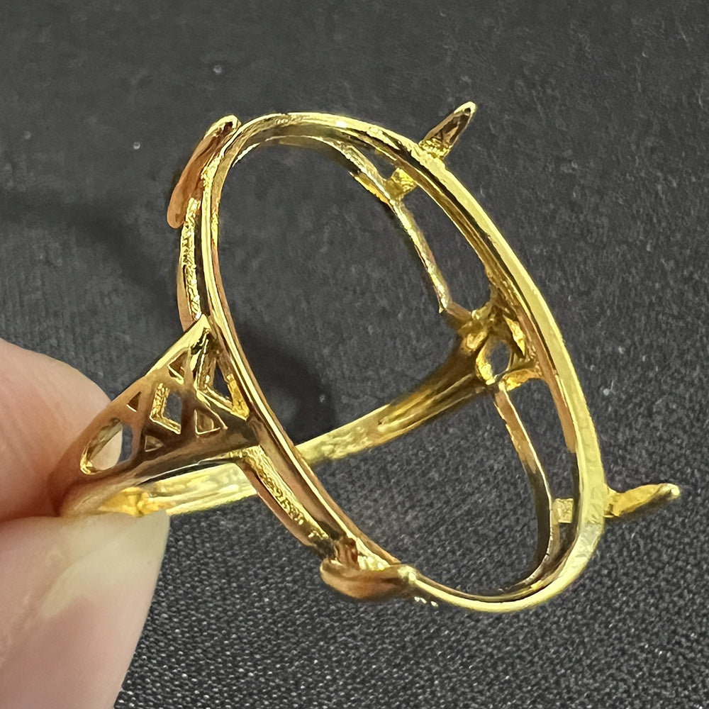 Frame Open Mouth Autumn Copper Alloy Electroplating Sier Rings