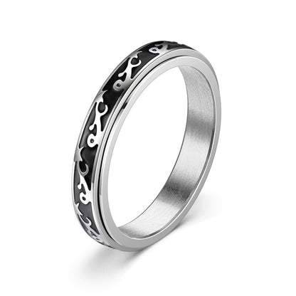 Women's Trendy Titanium Steel Simple Style Couple Rings