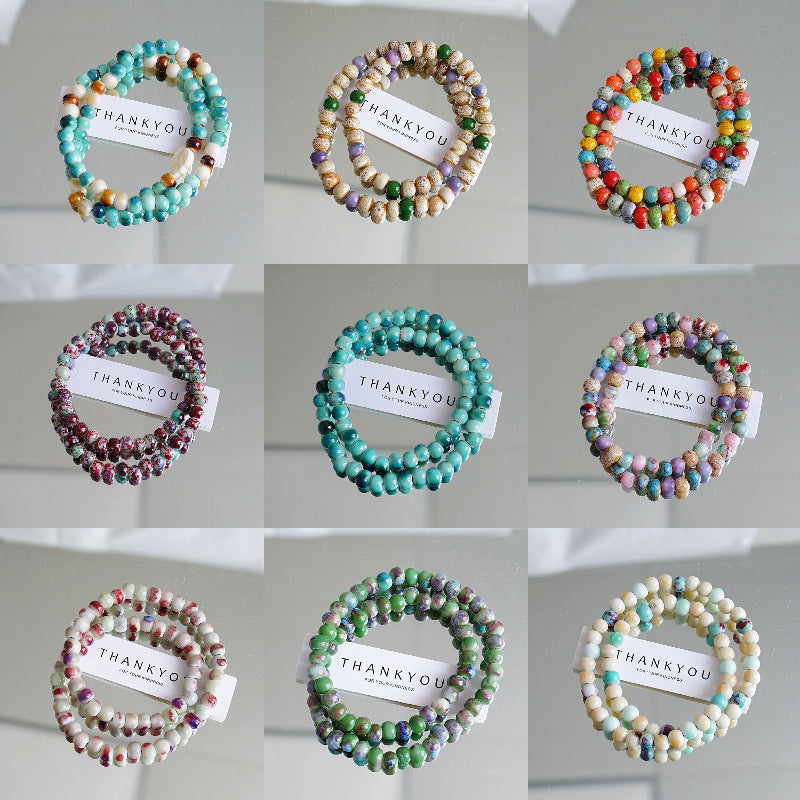 Artistic Idyllic Sweet Gradient Color Beaded Bracelets