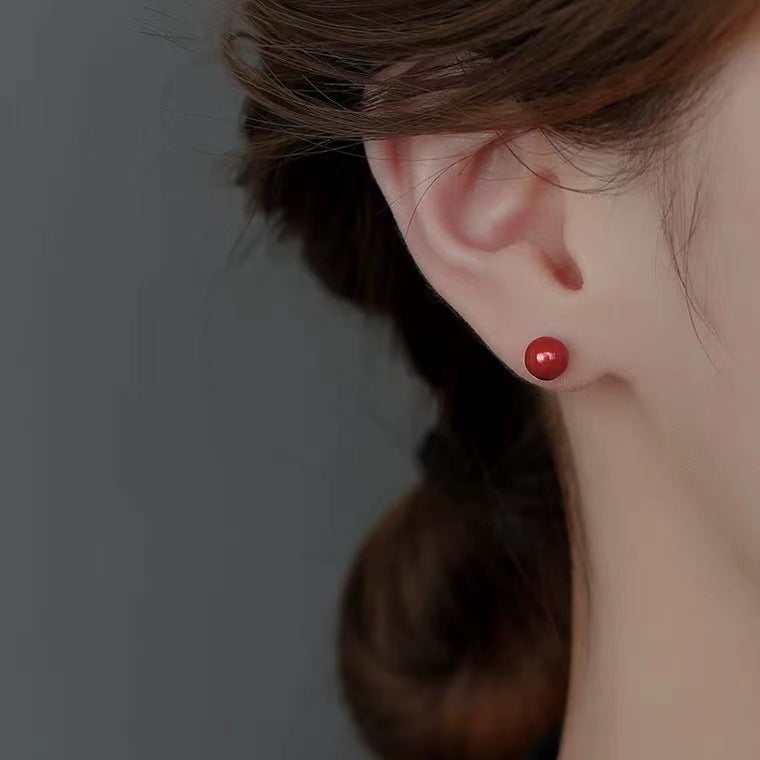 Female Trendy Red Festive Life Simple Earrings