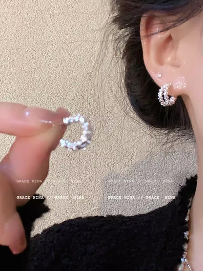 Women's Shaped Elegant Personality High Sense Trendy Unique Frosty Style Earrings