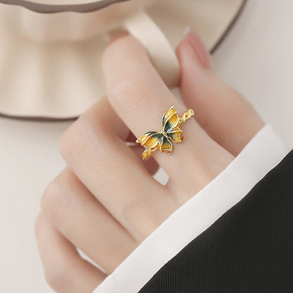 Gradient Color Butterfly Female Fairy Retro Rings