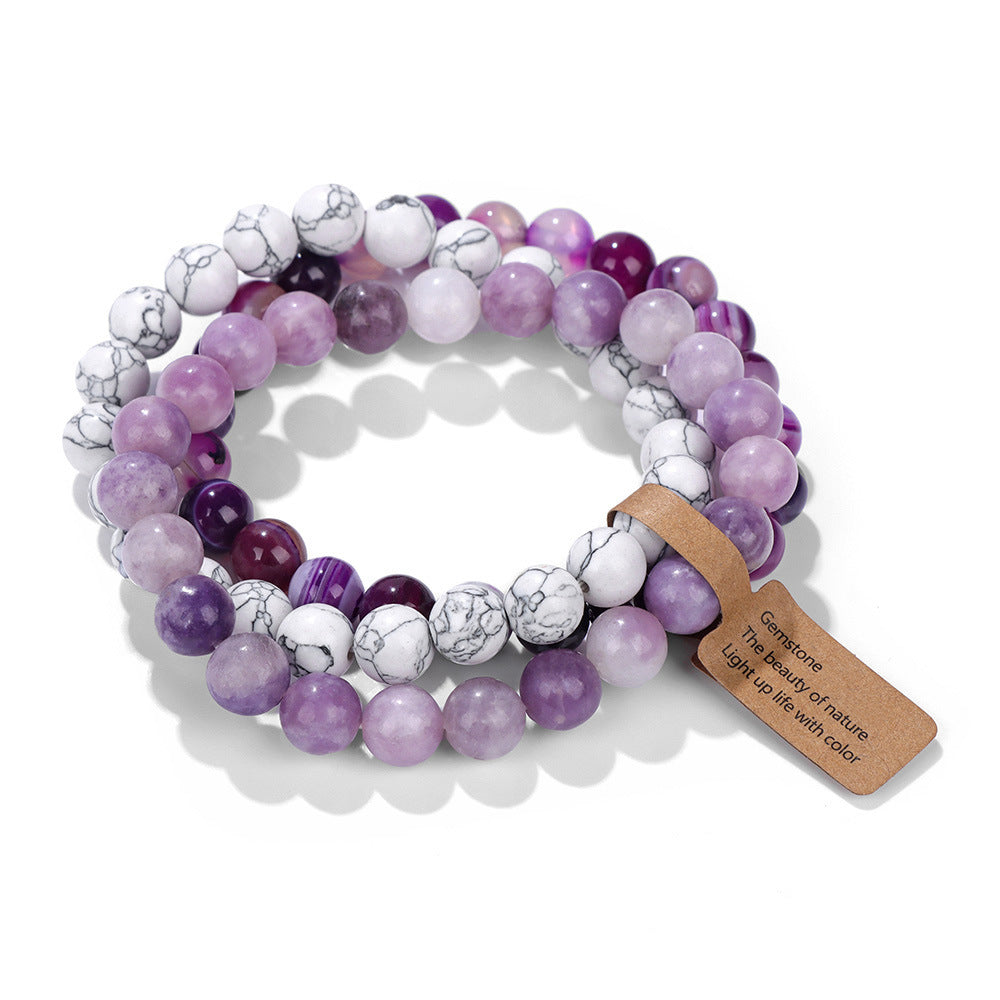 Women's Suit Crystal Agate Tigereye Amethyst Combination Bracelets