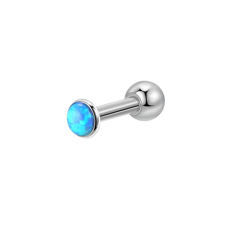 Opal Female Screw Tightening Buckle Simple Earrings