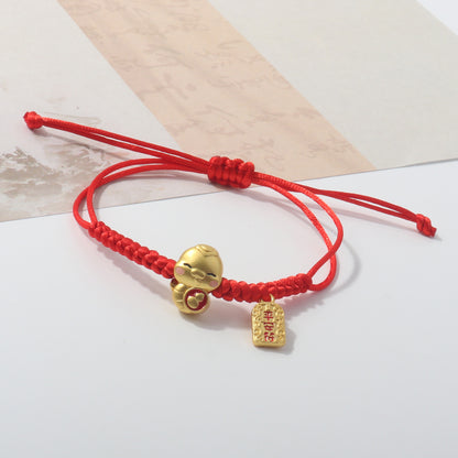 Year Of Snake Woven Love Holding Rabbit Spirit Bracelets