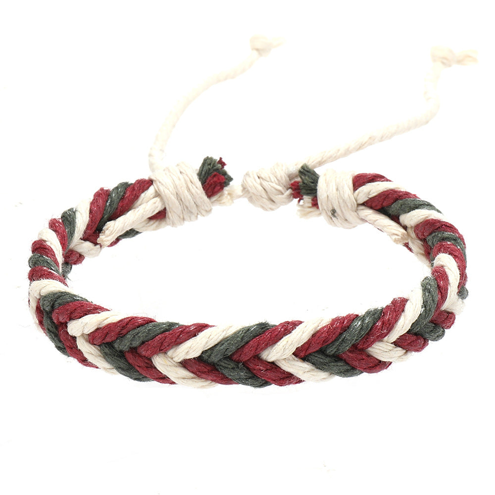 Men's Popular University Style Cotton String Woven Bracelets