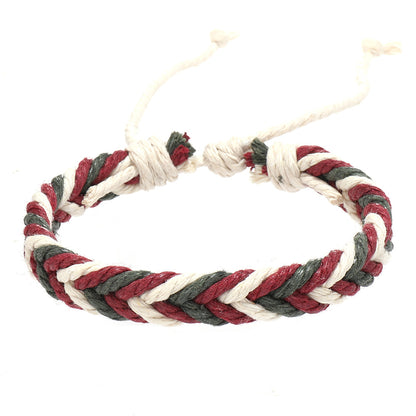 Men's Popular University Style Cotton String Woven Bracelets