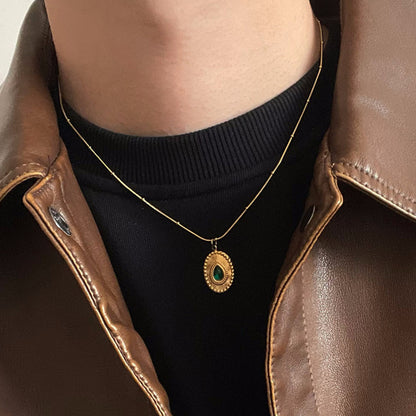 Mori Style Gold Black Titanium Steel Necklaces
