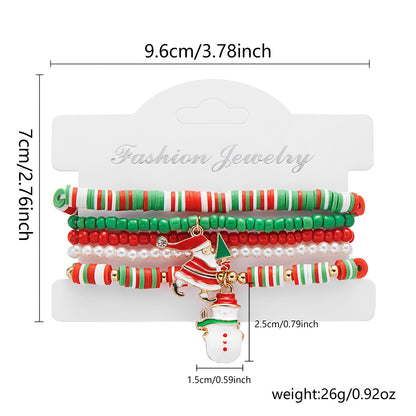 Creative Style Santa Claus Tree Polymer Bracelets
