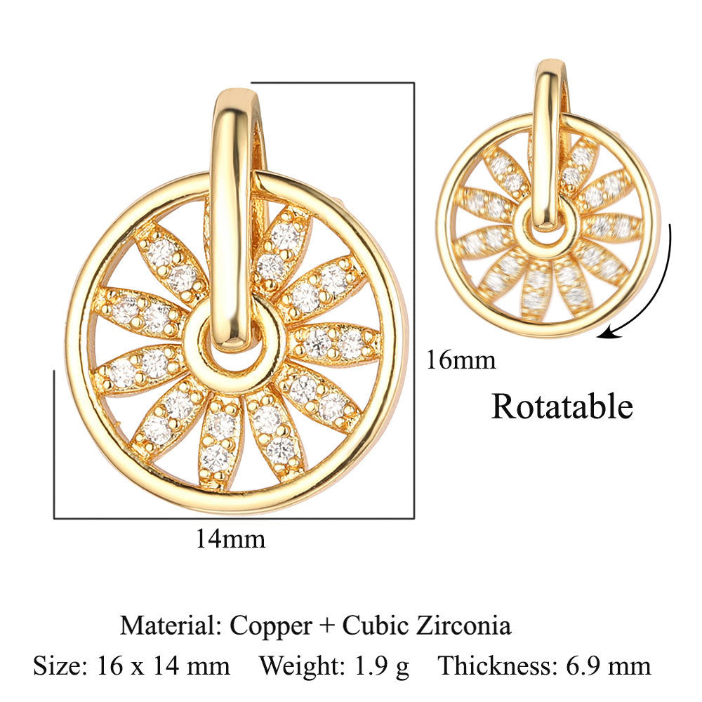 Fingertip Gyro Windmill Copper Zircon Bear Pendants