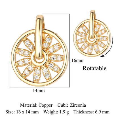 Fingertip Gyro Windmill Copper Zircon Bear Pendants