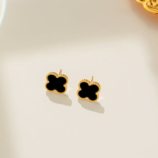 Clover Titanium Steel Ear Female Summer Rings