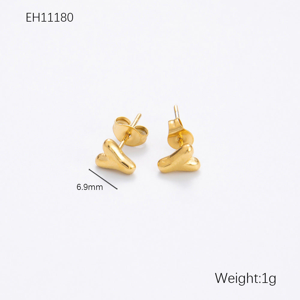 Women's Alphabet Letter Stainless Steel Gold-plated High-grade Affordable Luxury Earrings