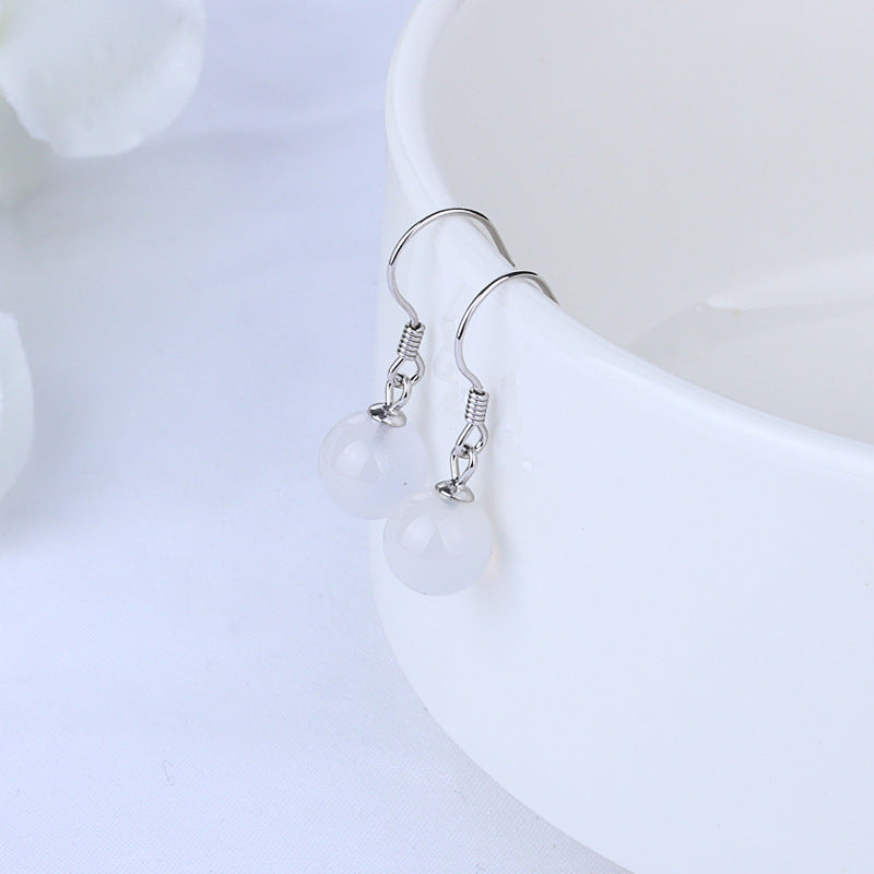 Sier Elegance Retro Chalcedony Super Beryl Earrings