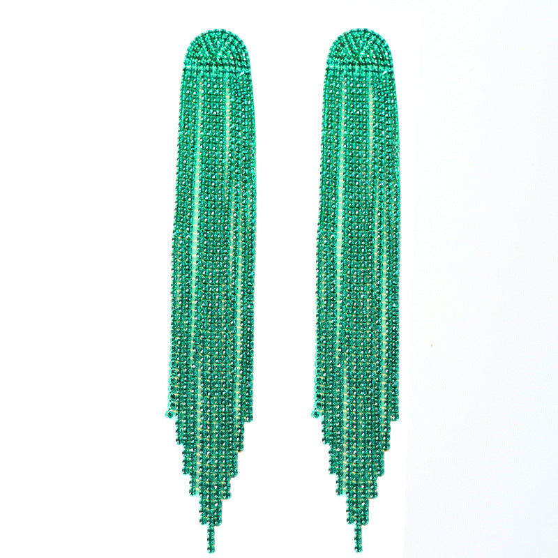 Exaggerated Long Tassel Claw Chain Fashionable Earrings