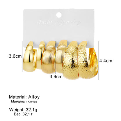 Advanced Gold Exaggerated Personalized Metal Alloy Creative Earrings