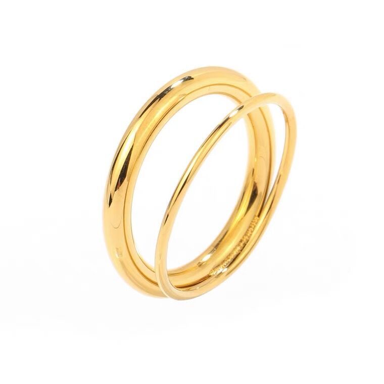 Simple Cold Style Titanium Steel Female Rings