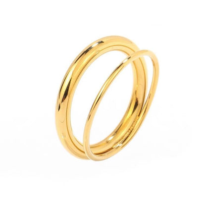 Simple Cold Style Titanium Steel Female Rings