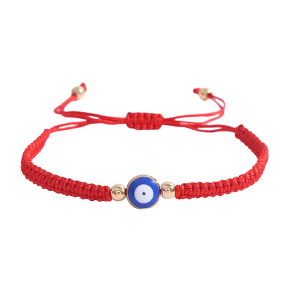 Women's Eye Palm Blue Red Rope Braid Bracelets