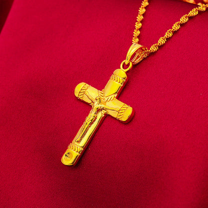 Women's Vietnam Placer Gold Cross Fashion Water Necklaces