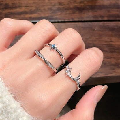 Simple Fashion Open Suit Full Rhinestone Rings