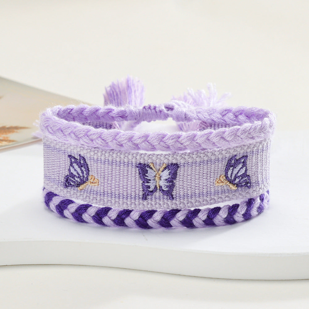 Women's Handmade Braided Rope Friendship Suit Fashion Letter Bracelets