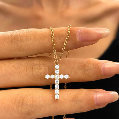 Micro Inlaid Zircon Cross Creative Personality Virgin Female Necklaces