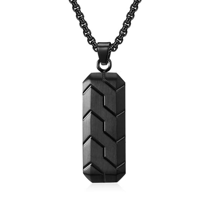 Men's Hexagonal Three-dimensional Bevel Tire Pattern Hip Necklaces