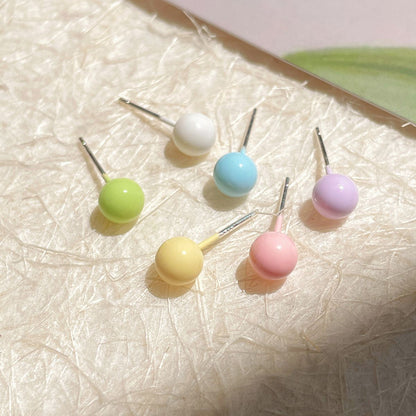 Candy Bean-shaped Suit Female Sier Needle Earrings