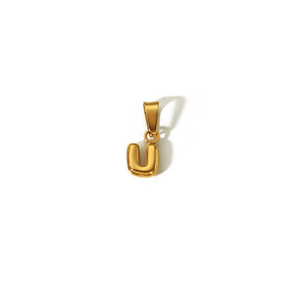 Minority Fashion Mini Bubble Letter Gold Stainless Pendants