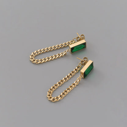 Emerald Zircon Clavicle Chain Simple Graceful Necklaces