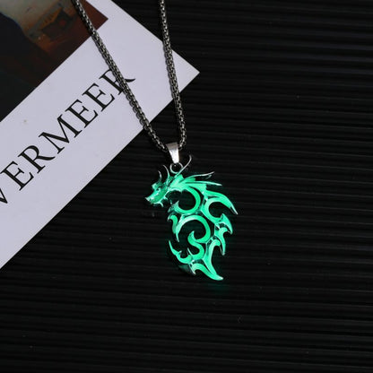 Women's & Men's Line Winder Flame Dragon Hip Hop Necklaces