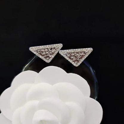 Women's & Men's Quality Collection Trending Rhinestone Letters Sier Earrings
