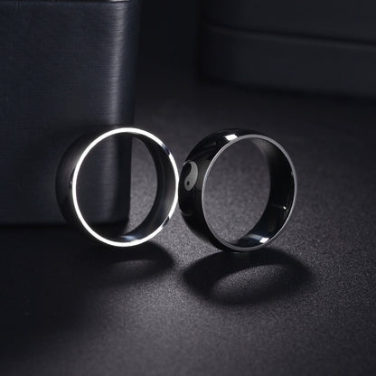 Men's Laser Gossip Fish Stainless Steel Does Rings