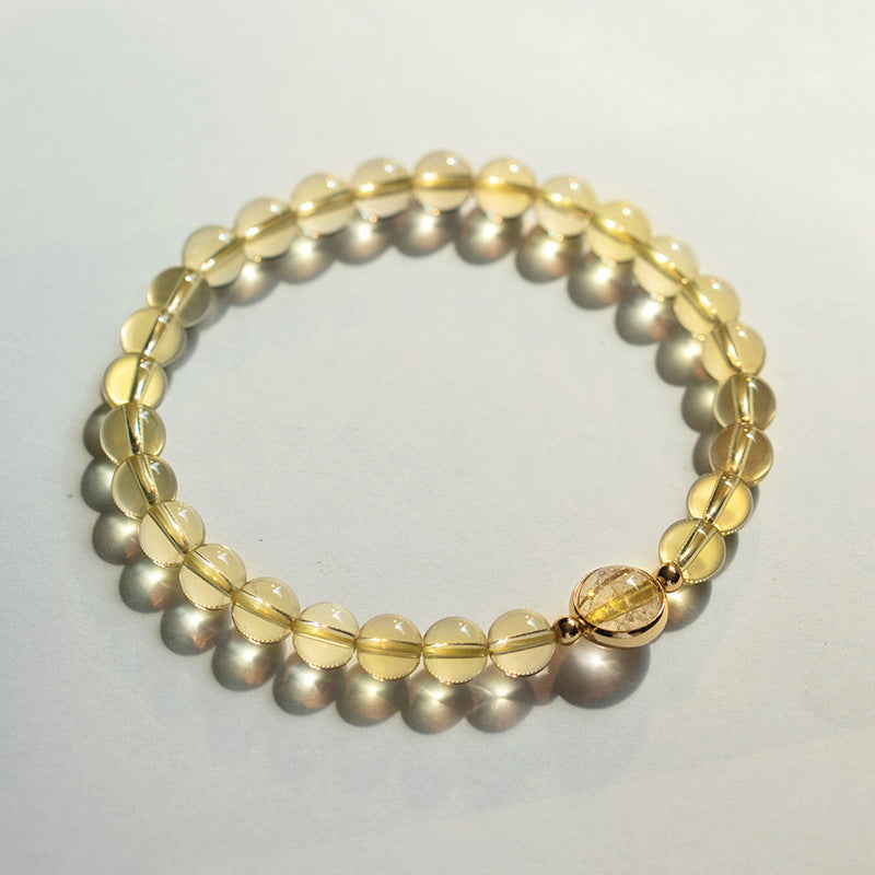 Women's Citrine Rutile Gold Rutilated Quartz Summer Bracelets