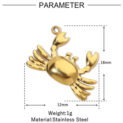 Style Retro Titanium Steel Female Crab Butterfly Pendants