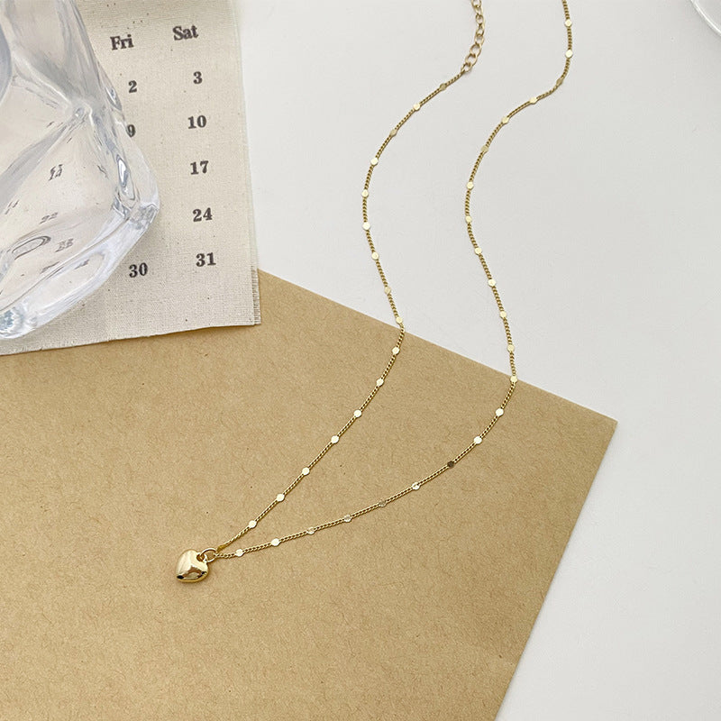 Women's Temperament Entry Lux Peach Clavicle Chain Necklaces