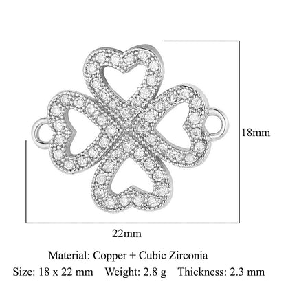 Four-leaf Clover Color Zirconium Copper Micro Inlaid Zircon Pendants