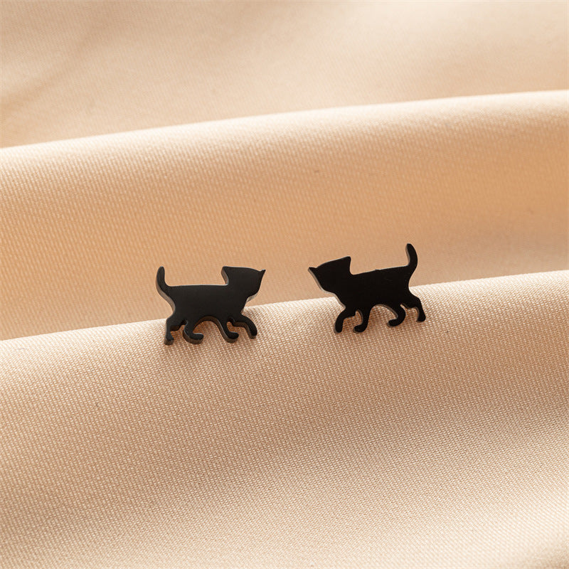 Fashion Small Ear Female Cute Stainless Steel Animal Pet Earrings