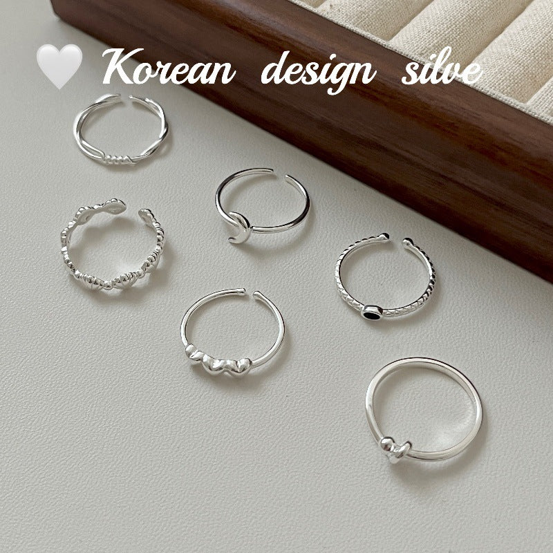 Bright Sier Ornament Sterling Simple Niche Rings