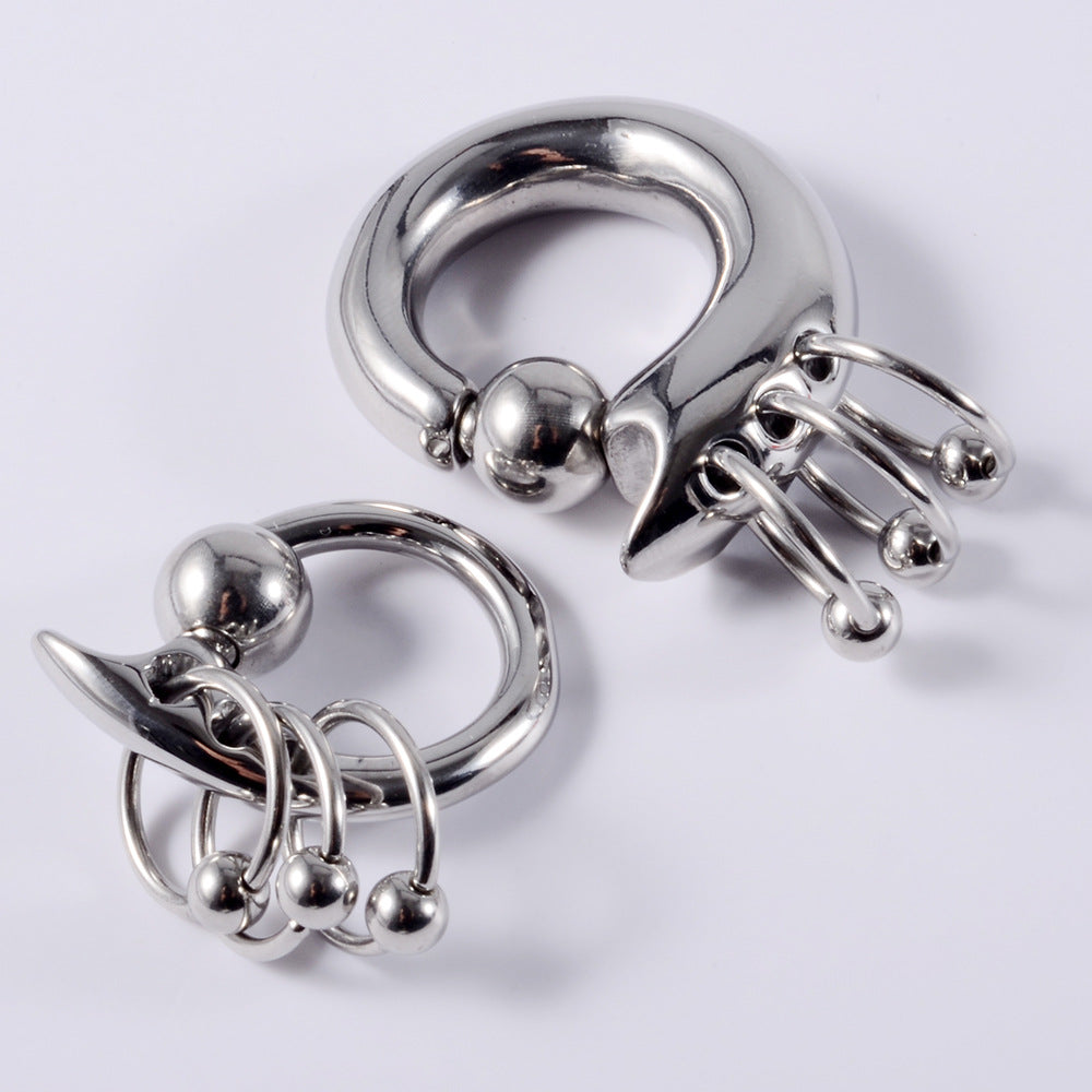 Size Stainless Steel Card Ball Nose Hanging Spring Earrings