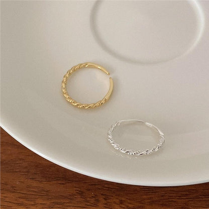 Women's Style Sterling Sier Minimalist Design Golden Rings