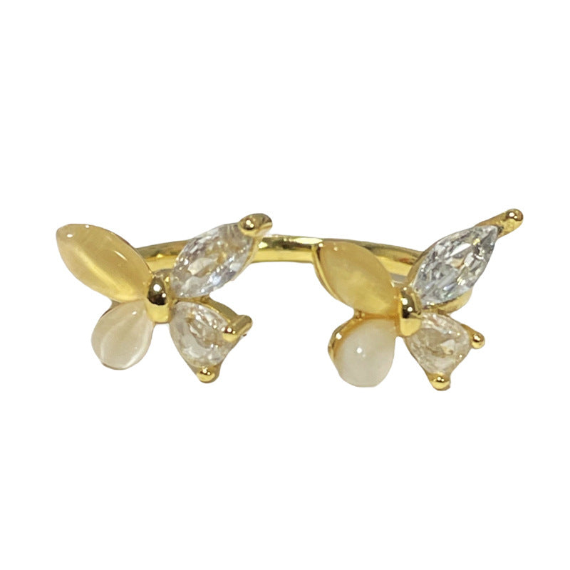 Butterfly Sweet Cool Stylish Opening Female Opal Rings