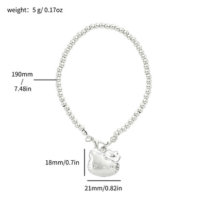 Kitten Hello Couple Full Diamond Clavicle Chain Necklaces